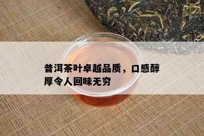 普洱茶叶卓越品质，口感醇厚令人回味无穷