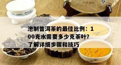 泡制普洱茶的更佳比例：100克水需要多少克茶叶？了解详细步骤和技巧