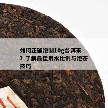 如何正确泡制10g普洱茶？了解更佳用水比例与泡茶技巧