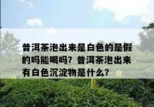 普洱茶泡出来是白色的是假的吗能喝吗？普洱茶泡出来有白色沉淀物是什么？