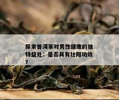 探索普洱茶对男性健康的独特益处：是否具有壮阳功效？