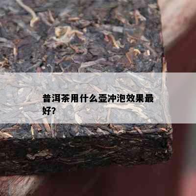 普洱茶用什么壶冲泡效果更好？