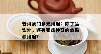 普洱茶的多元用途：除了品饮外，还有哪些神奇的效果和用途？