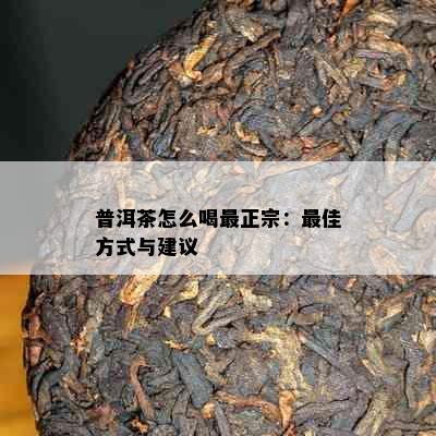 普洱茶怎么喝最正宗：更佳方式与建议