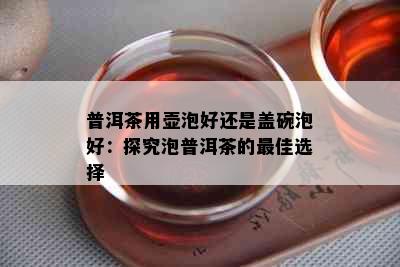 普洱茶用壶泡好还是盖碗泡好：探究泡普洱茶的更佳选择