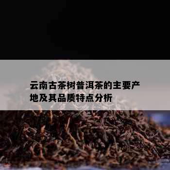 云南古茶树普洱茶的主要产地及其品质特点分析