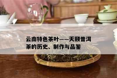 云南特色茶叶——天颐普洱茶的历史、制作与品鉴