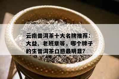 云南普洱茶十大名牌推荐：大益、老班章等，哪个牌子的生普洱茶口感最明显？