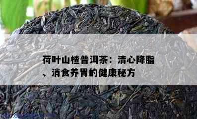 荷叶山楂普洱茶：清心降脂、消食养胃的健康秘方