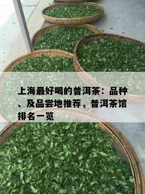 上海更好喝的普洱茶：品种、及品尝地推荐，普洱茶馆排名一览