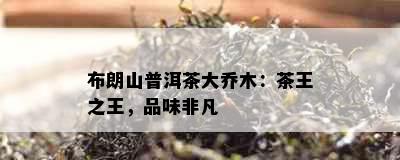 布朗山普洱茶大乔木：茶王之王，品味非凡