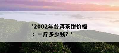 '2002年普洱茶饼价格：一斤多少钱？'