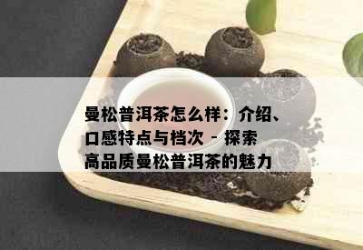 曼松普洱茶怎么样：介绍、口感特点与档次 - 探索高品质曼松普洱茶的魅力