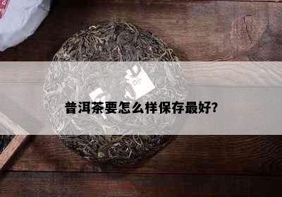 普洱茶要怎么样保存更好？