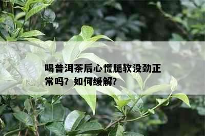 喝普洱茶后心慌腿软没劲正常吗？如何缓解？