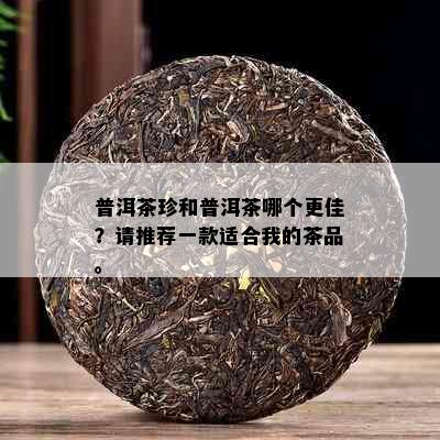 普洱茶珍和普洱茶哪个更佳？请推荐一款适合我的茶品。