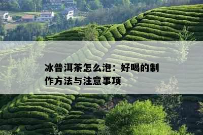 冰普洱茶怎么泡：好喝的制作方法与注意事项