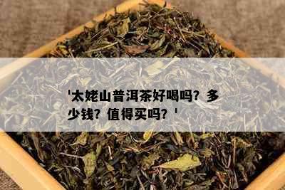 '太姥山普洱茶好喝吗？多少钱？值得买吗？'