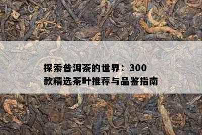 探索普洱茶的世界：300款精选茶叶推荐与品鉴指南