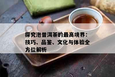 探究泡普洱茶的更高境界：技巧、品鉴、文化与体验全方位解析