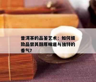 普洱茶的品鉴艺术：如何细致品尝其醇厚味道与独特的香气？