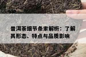 普洱茶细节条索解析：了解其形态、特点与品质影响