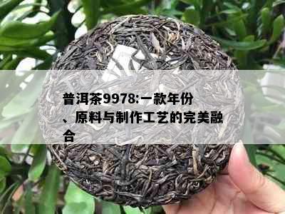 普洱茶9978:一款年份、原料与制作工艺的完美融合