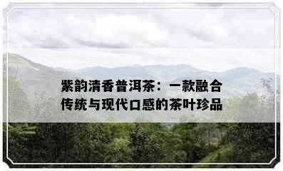 紫韵清香普洱茶：一款融合传统与现代口感的茶叶珍品