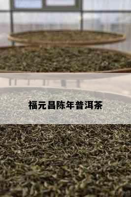 福元昌陈年普洱茶