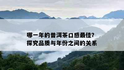 哪一年的普洱茶口感更佳？探究品质与年份之间的关系