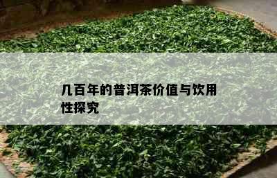 几百年的普洱茶价值与饮用性探究