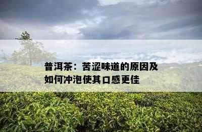 普洱茶：苦涩味道的原因及如何冲泡使其口感更佳