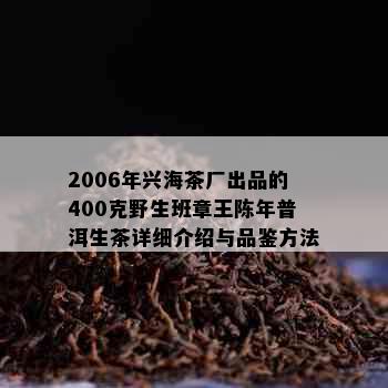 2006年兴海茶厂出品的400克野生班章王陈年普洱生茶详细介绍与品鉴方法