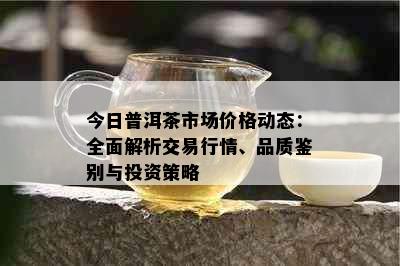 今日普洱茶市场价格动态：全面解析交易行情、品质鉴别与投资策略