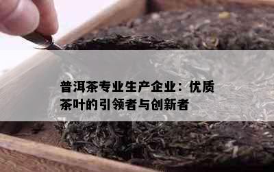 普洱茶专业生产企业：优质茶叶的引领者与创新者