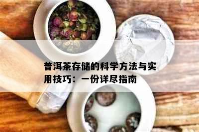 普洱茶存储的科学方法与实用技巧：一份详尽指南