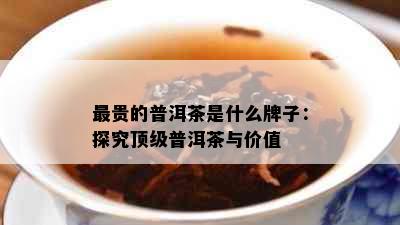 最贵的普洱茶是什么牌子：探究顶级普洱茶与价值