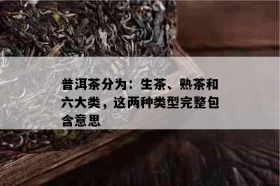 普洱茶分为：生茶、熟茶和六大类，这两种类型完整包含意思