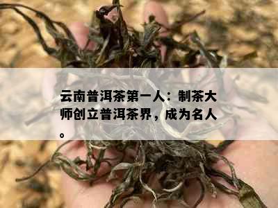 云南普洱茶之一人：制茶大师创立普洱茶界，成为名人。