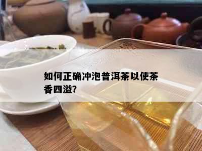 如何正确冲泡普洱茶以使茶香四溢？