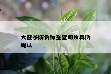 大益茶防伪标签查询及真伪确认