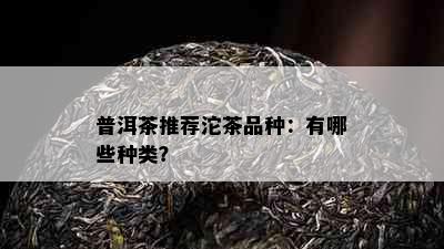 普洱茶推荐沱茶品种：有哪些种类？