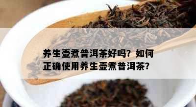 养生壶煮普洱茶好吗？如何正确使用养生壶煮普洱茶？