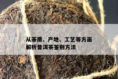 从茶质、产地、工艺等方面解析普洱茶鉴别方法