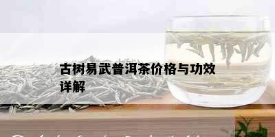 古树易武普洱茶价格与功效详解