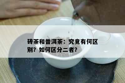 砖茶和普洱茶：究竟有何区别？如何区分二者？