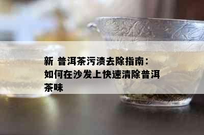 新 普洱茶污渍去除指南：如何在沙发上快速清除普洱茶味