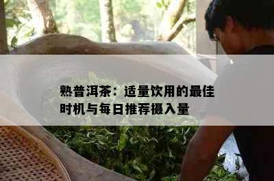 熟普洱茶：适量饮用的更佳时机与每日推荐摄入量