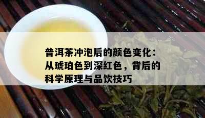 普洱茶冲泡后的颜色变化：从琥珀色到深红色，背后的科学原理与品饮技巧