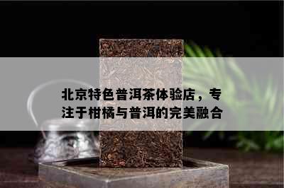 北京特色普洱茶体验店，专注于柑橘与普洱的完美融合